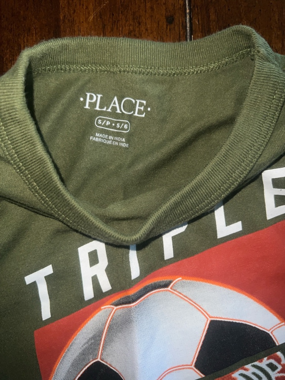 🎉🎉 5 for $20🎉The Children's Place Olive Green 'Triple Threat' Sports Graphic Tee - Picture 2 of 2